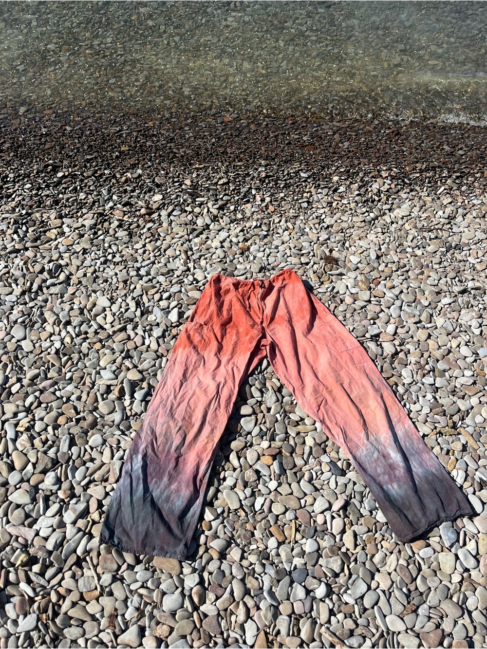 Dharma Bums Coral to Charcoal Ombre Wide-Leg Pants